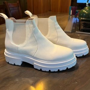 Free people white ankle boots